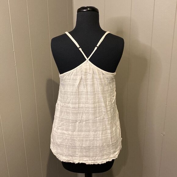 Anthropologie Lili’s Closet Extra Small Strap Tunic White 100% Cotton Pleated - Picture 6 of 9